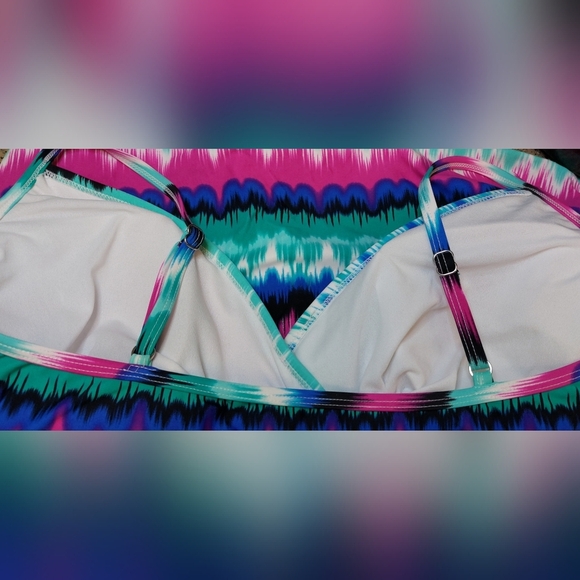 Catalina Colorful Tankini Top Size 2X Summer Swimwear Resort Beach Swimsuit Boho - Picture 8 of 9